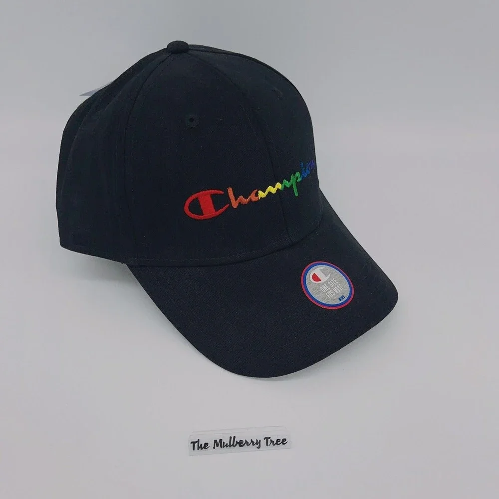Champion Rainbow Script Logo Pride Hat NWT